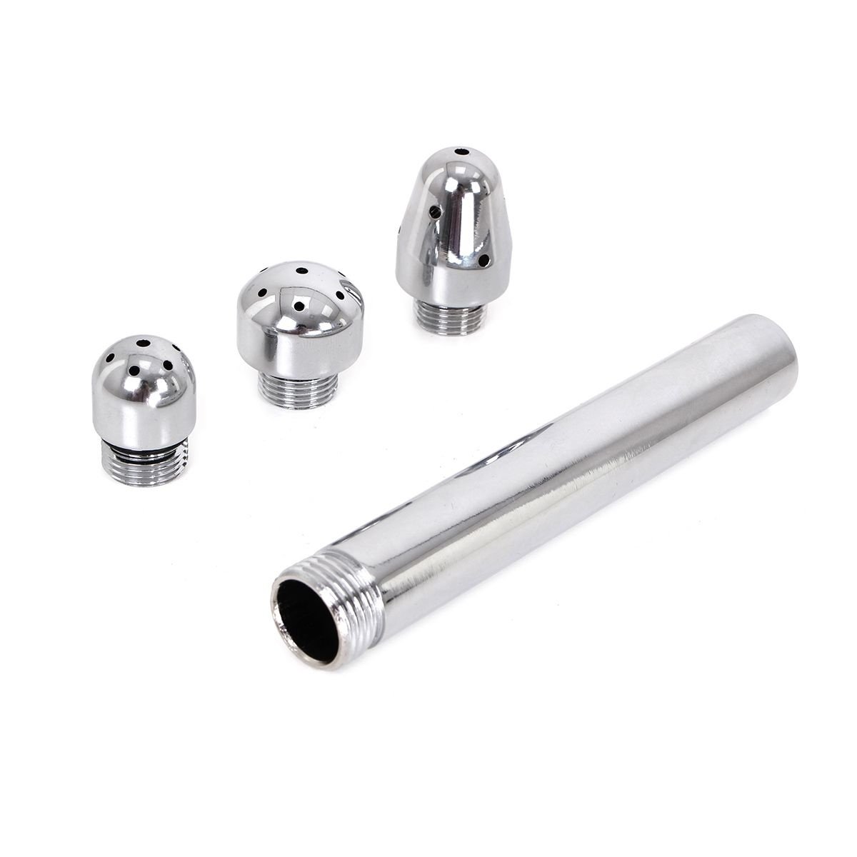 Anal Shower Set 3 Heads | Silver Aluminium, Hygienic