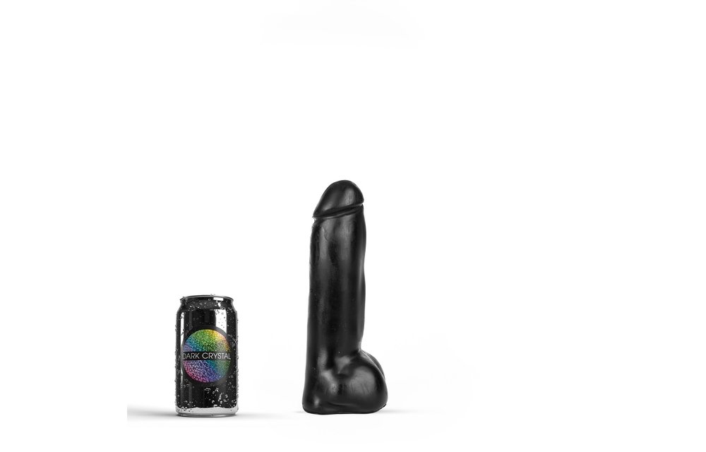 Zwarte Dildo 22,5 cm Dark Crystal - Flexibel & Waterdicht