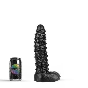 Zwarte Gigantische Dildo 28 cm | Dark Crystal, Noppen & Waterdicht
