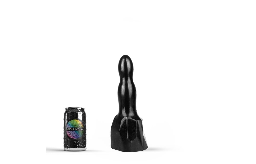 Dildo Double Bubble 25 cm – Dark Crystal Black, Flexibel & Waterdicht