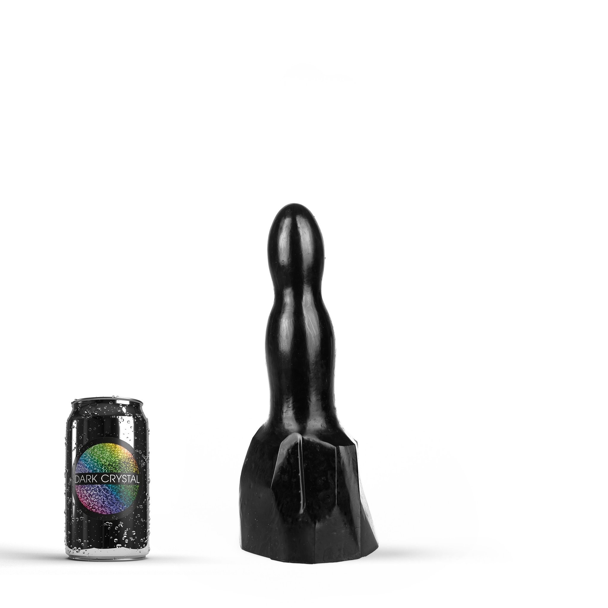 Double Bubble Dildo 25 cm – Dark Crystal Black, Flexible & Waterproof
