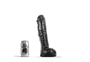 Klassischer Dildo 27 x 5,7 cm | Schwarz, Rot & Blau