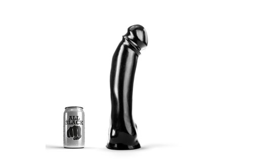 Dildo 37 cm – Fest, Schwarz, Rot & Blau, 7 cm Durchmesser