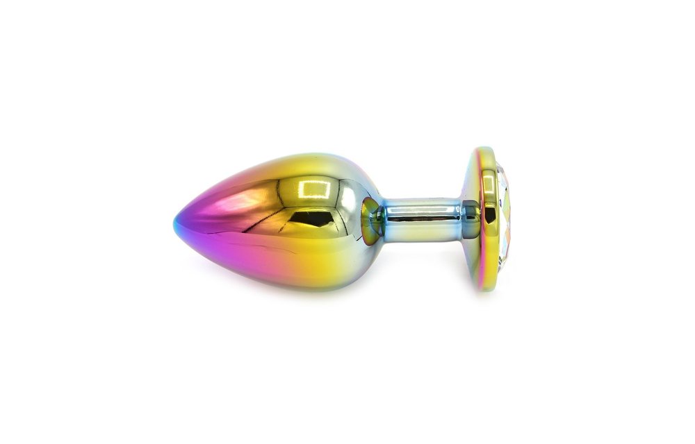 Buttplug Regenboog Edelsteen 7-9,5 cm – Lichtgewicht & Stijlvol