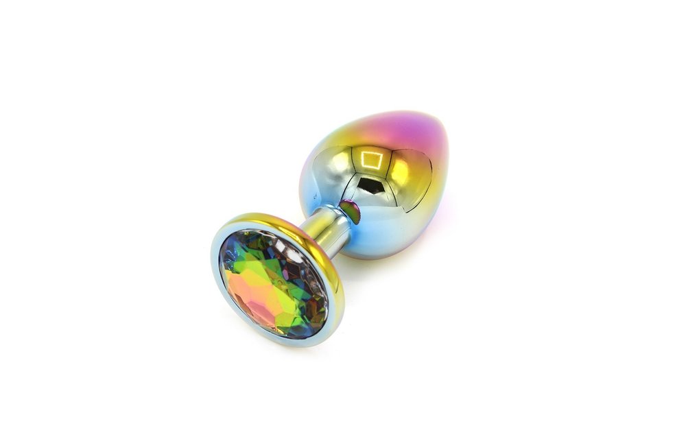 Rainbow Gemstone Butt Plug 7-9.5 cm – Lightweight & Stylish