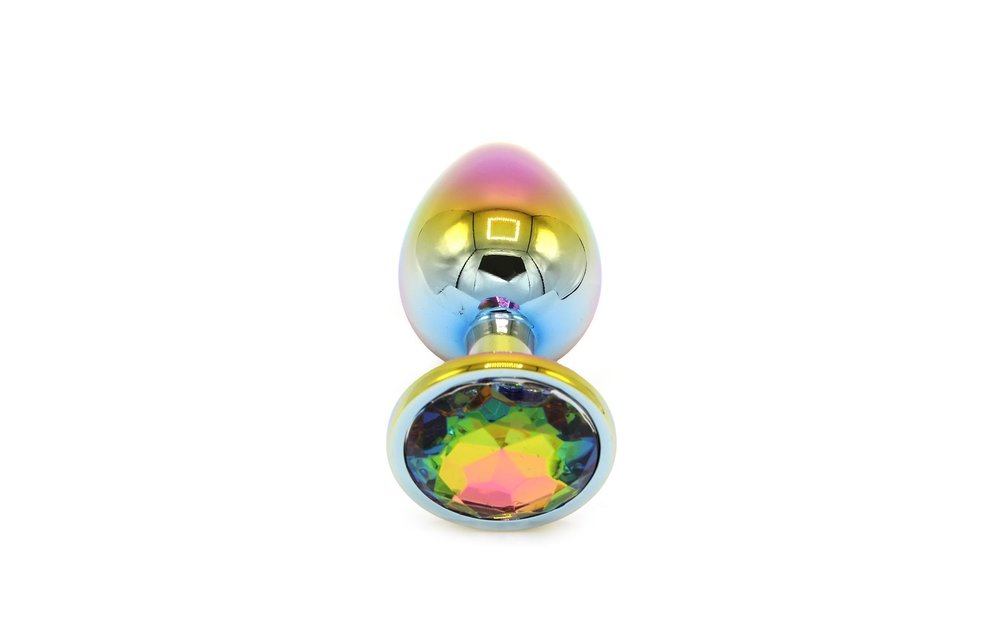 Buttplug Regenboog Edelsteen 7-9,5 cm – Lichtgewicht & Stijlvol