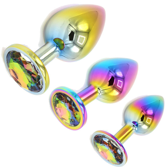 Buttplug Regenboog Met Edelsteen