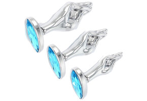 Butt Plug Blue Gemstone 7.2-9.2 cm | Steel & Elegant
