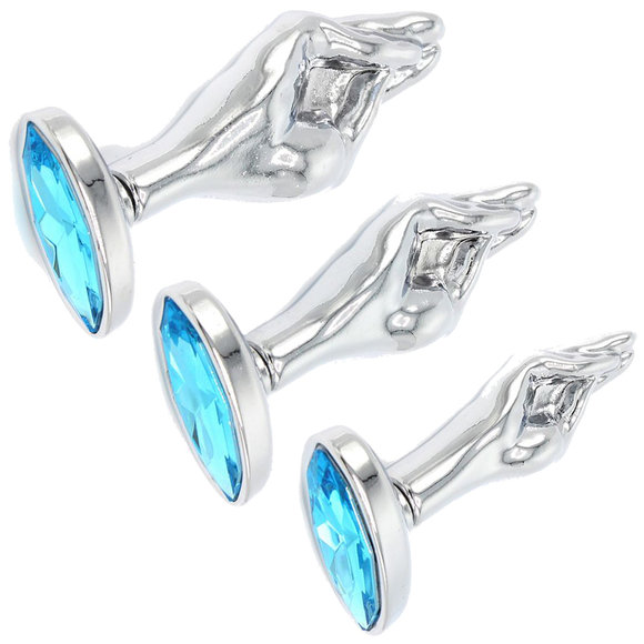 Buttplug Blauwe Edelsteen 7,2-9,2 cm | Staal & Elegant