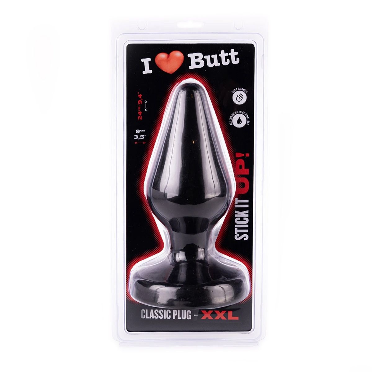 Buttplug Klassieke Plug Zwart 10.5-24 cm | Veilig PVC Europa