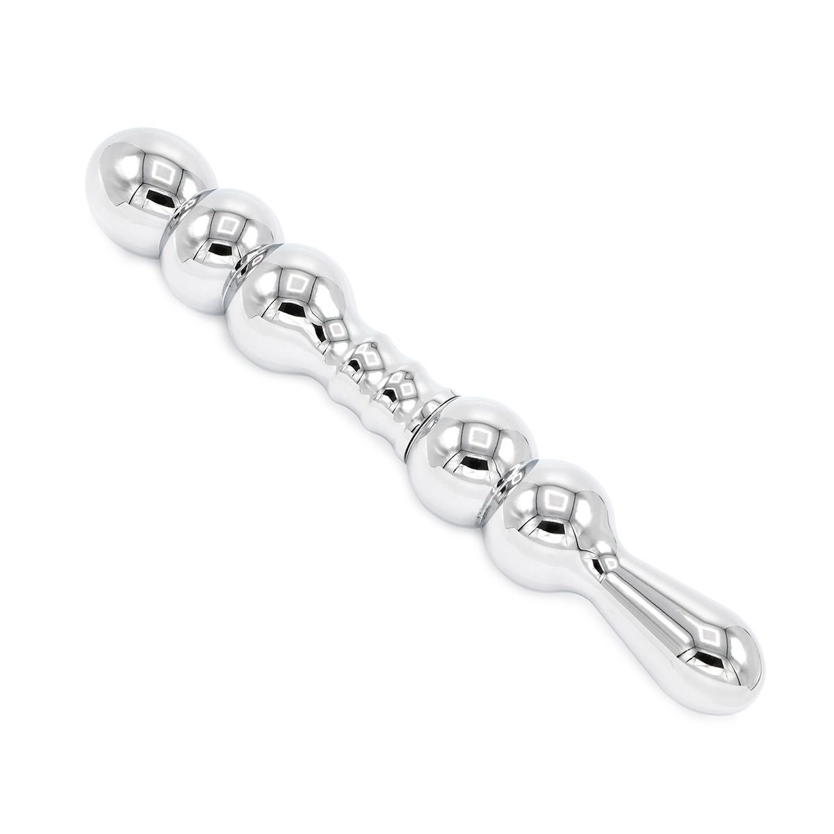 Fancy Aluminium Dildo 18 cm – Ribs & Bumps, Anal/Vaginal