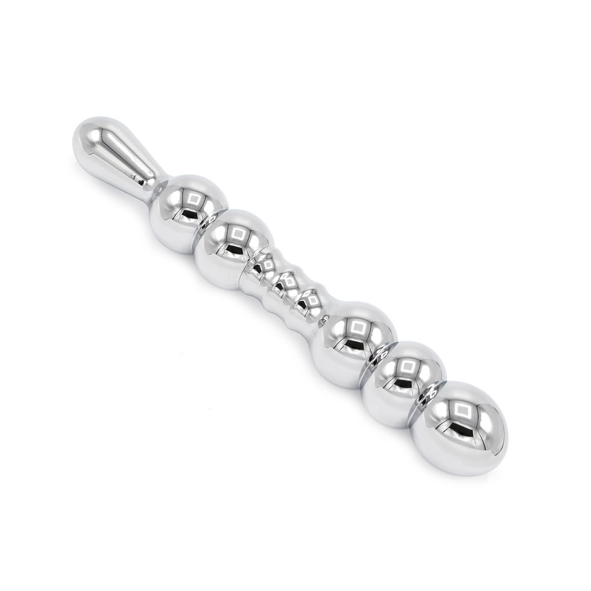 Dildo Fancy Aluminium 18 cm – Rillen & Noppen, anal/vaginal