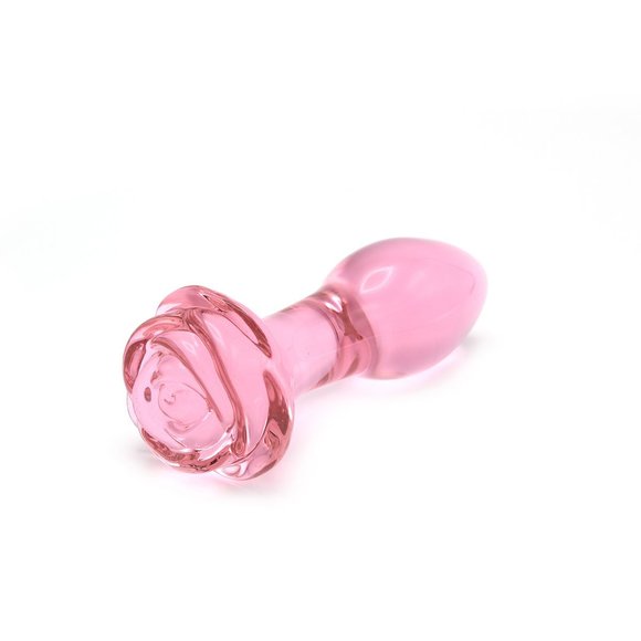 Glass Butt Plug Pink 13 cm – Warmth & Cold Sensation