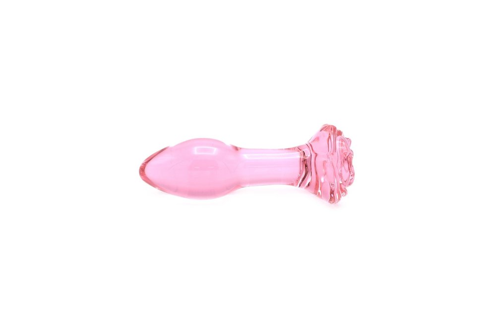Glass Butt Plug Pink 13 cm – Warmth & Cold Sensation