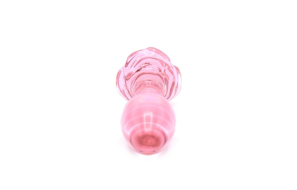 Glass Butt Plug Pink 13 cm – Warmth & Cold Sensation