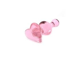 Glass Butt Plug Heart Love 9 cm – Warm & Cold Effect