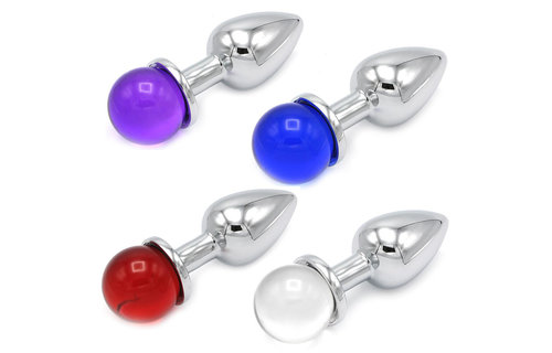 Butt Plug Ball With Jewel 8.8 cm – Heavy-Duty Metal Sex Toy