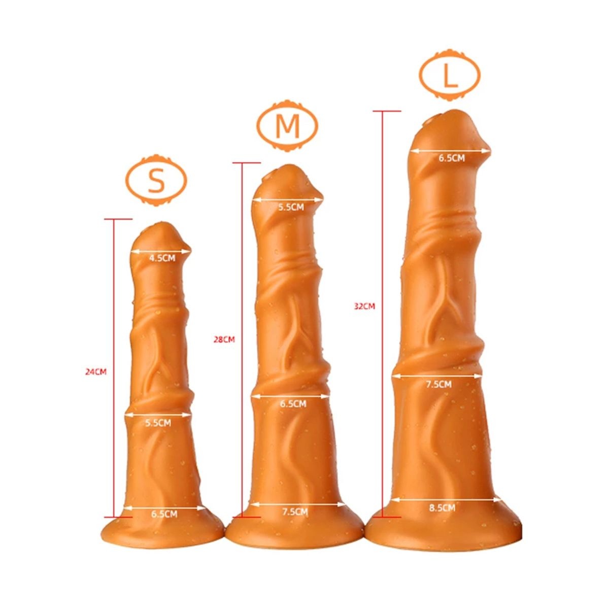 Dildo Goldplay Beast 24-32 cm | Weich, elastisch & sicher