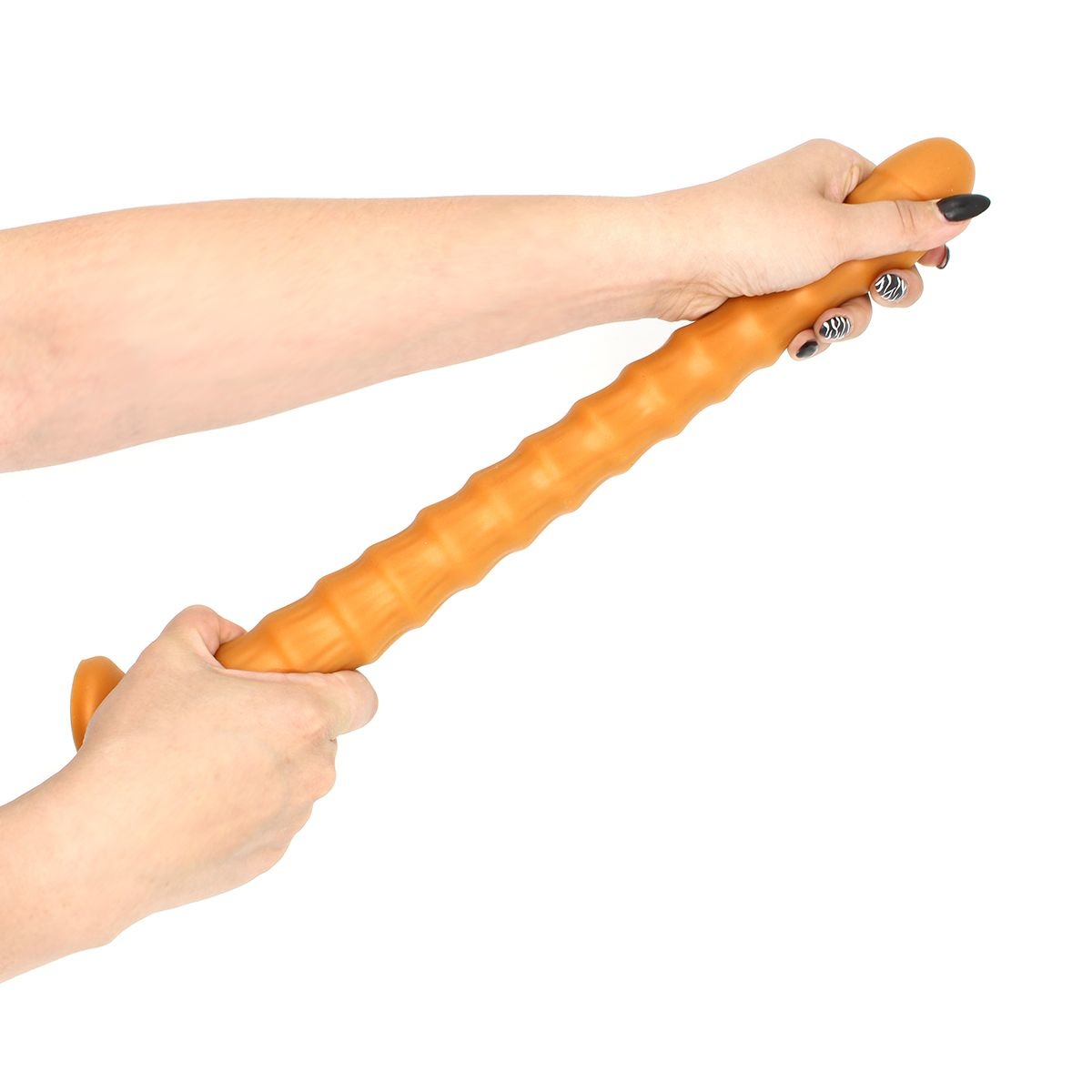 Dildo Goldplay Geribbeld 46 cm | Zacht Elastisch Siliconesafe