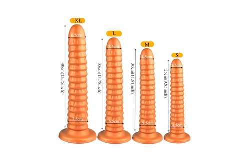Dildo Goldplay Geriffelt 25-40 cm | Weiches, elastisches Silikon
