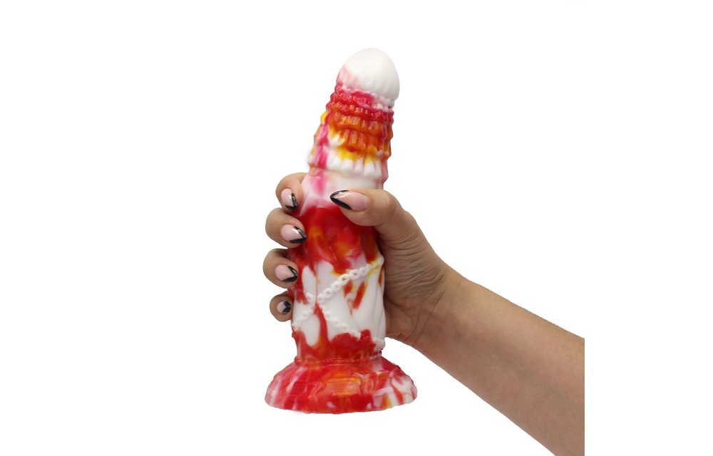 Dildo Kettingen 21 cm – Beestachtig Silicone Tie Dye Design