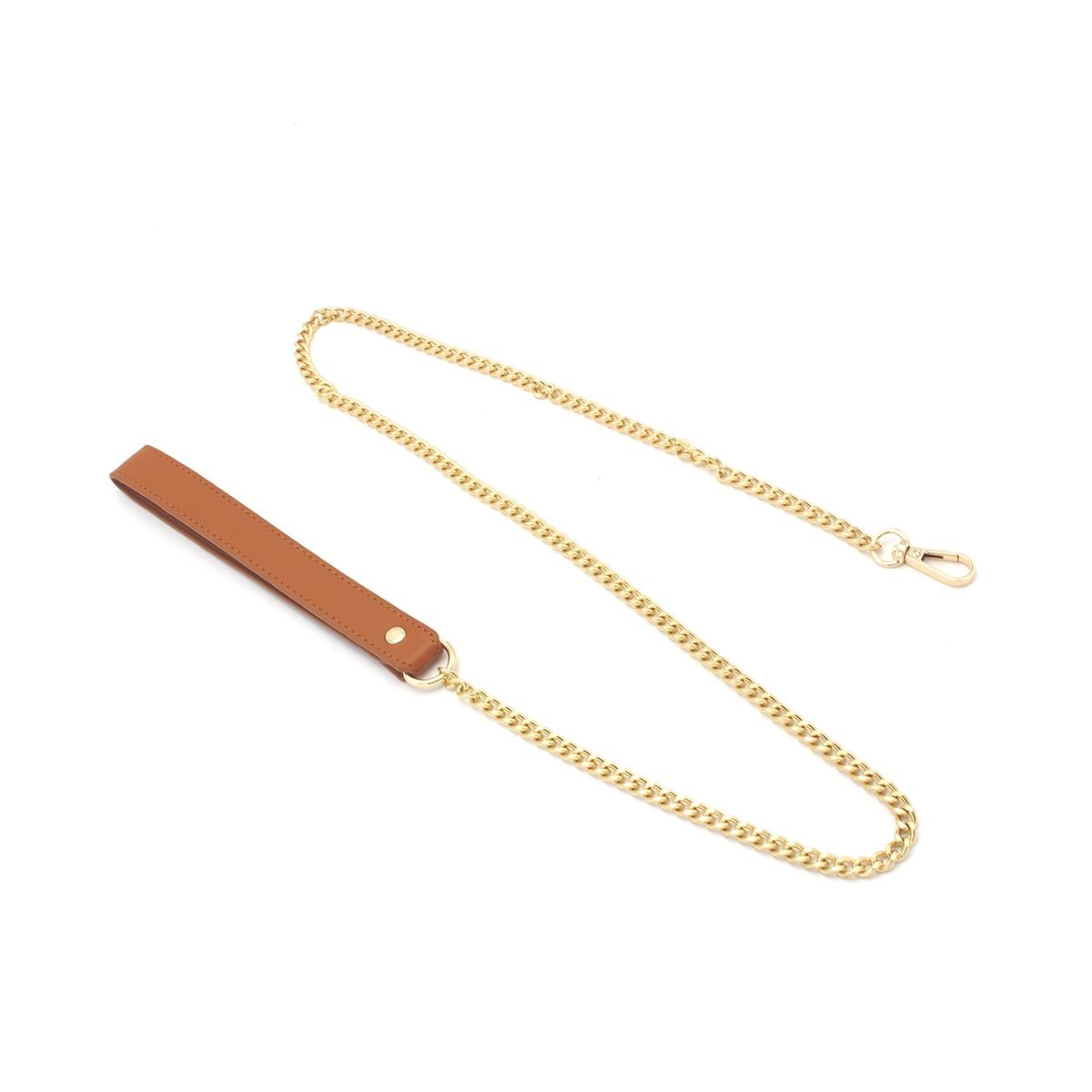 Bruine Halsband & Leiband Vegan Leer Met Zwart Strikje