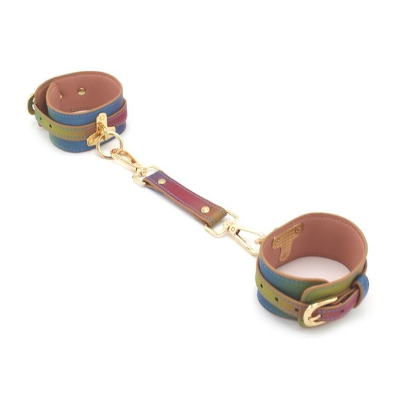 Fußfesseln Regenbogen Vegan PU-Leder 19-26 cm