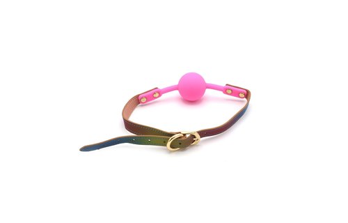 Ball Gag Regenboog Veganistisch PU-Leder | Duurzaam & Must-Have