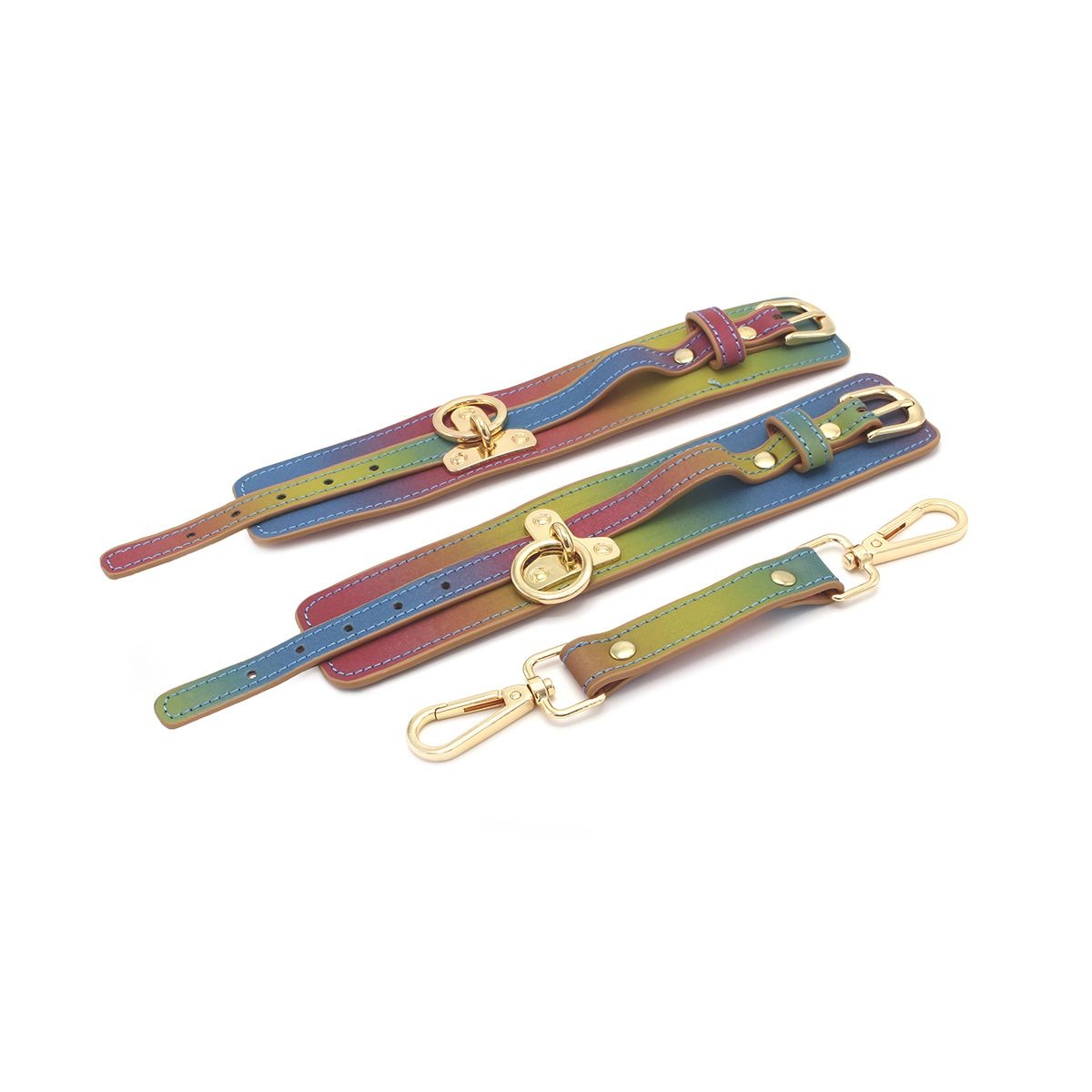 Rainbow Handcuffs Vegan PU Leather | Durable & Stylish