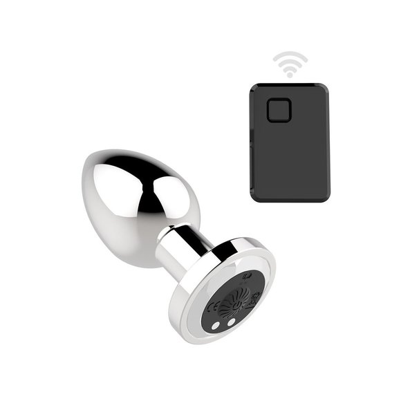 Roestvrijstalen Buttplug 8,1 cm met Afstandsbediening & USB
