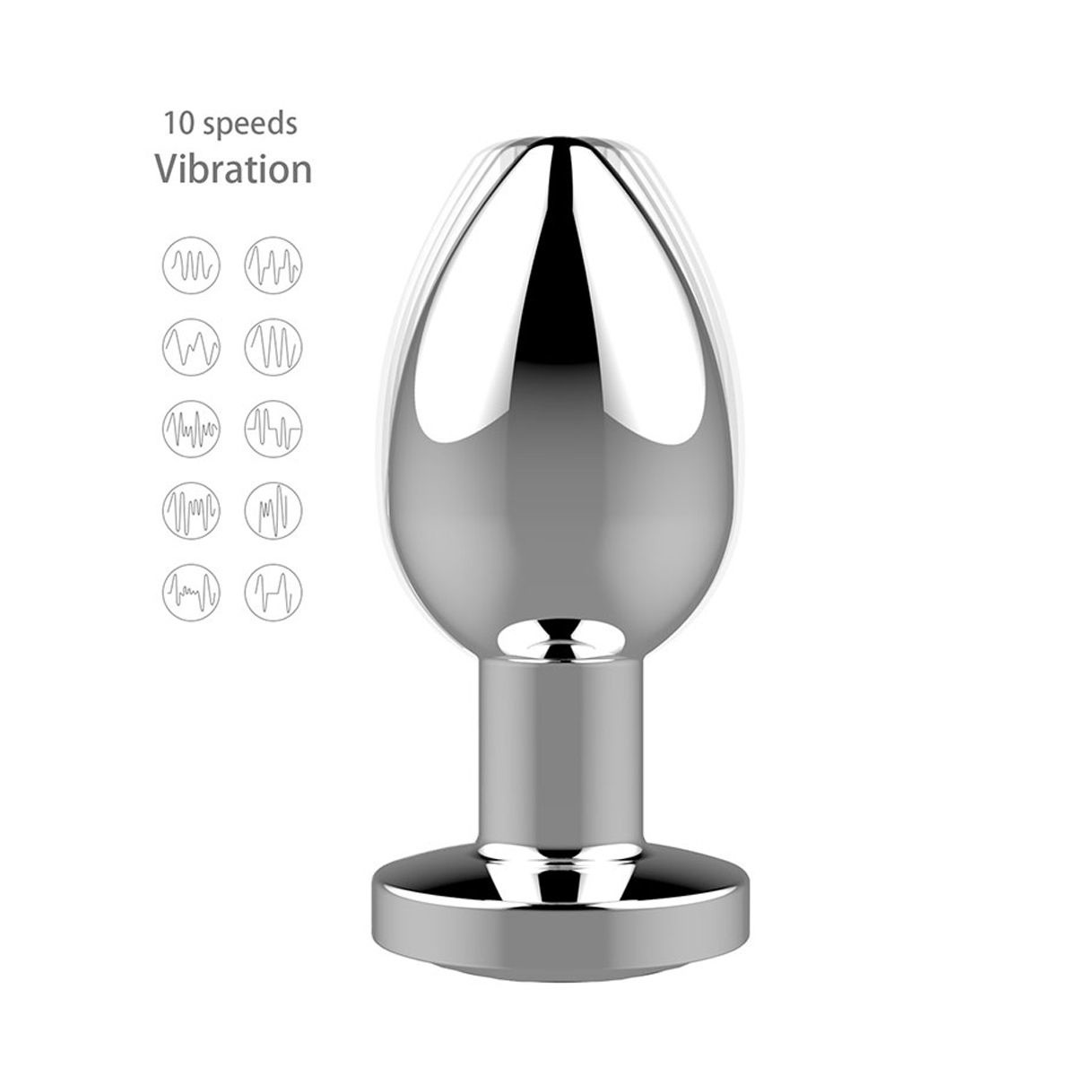 Roestvrijstalen Buttplug 8,1 cm met Afstandsbediening & USB