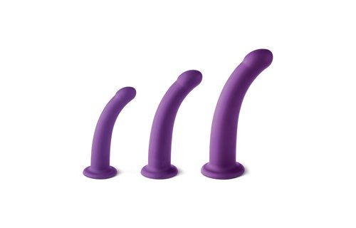 Dildoset S/M/L Lila 12,5/15/17,5 cm für Universal-Harness