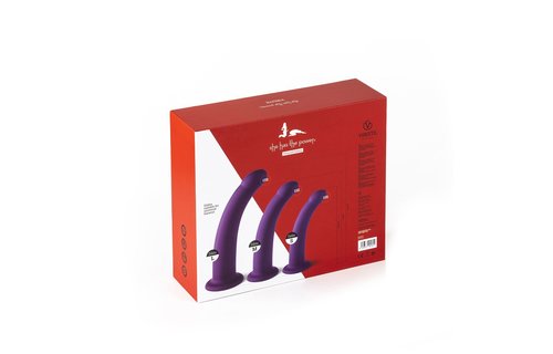 Dildo's Set S/M/L Paars 12,5/15/17,5 cm voor Universeel Harnas