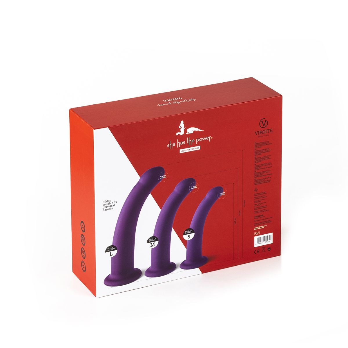 Dildo's Set S/M/L Paars 12,5/15/17,5 cm voor Universeel Harnas