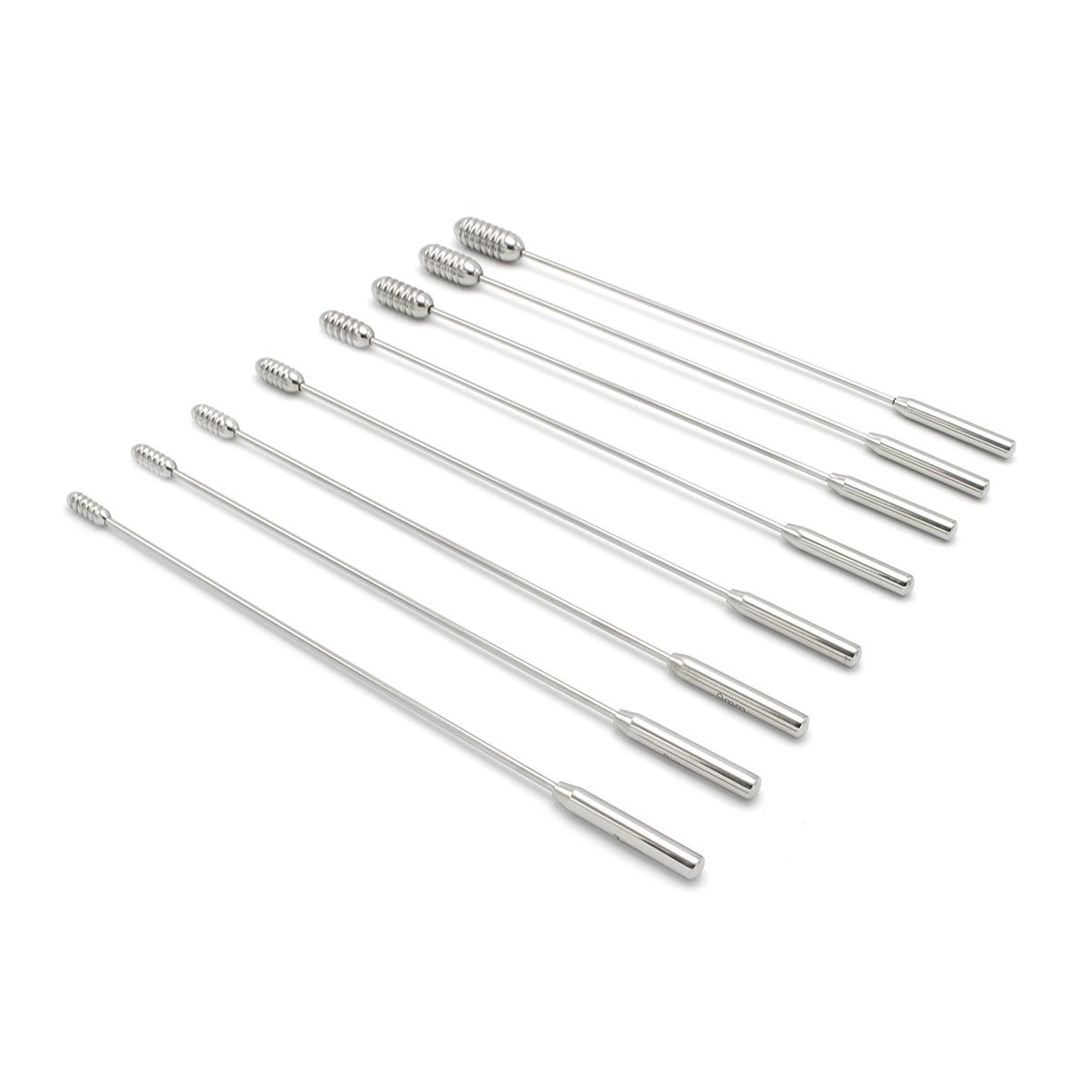 Urethrale Sound Dilator gegroefde kralen set 8 stuks