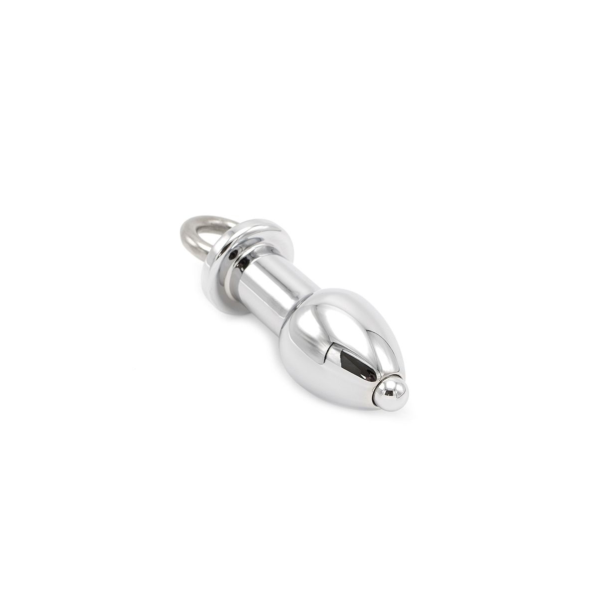 Open Stainless Steel Anal Plug Small with Screw Pin - 8.7 cm