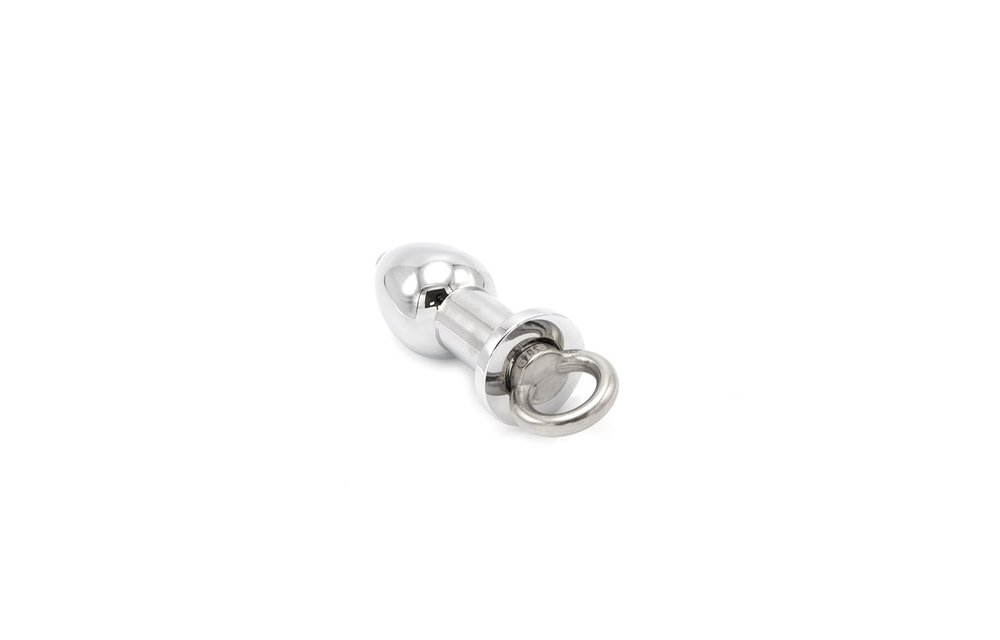 Open Stainless Steel Anal Plug Small with Screw Pin - 8.7 cm