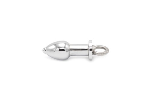 Open Stainless Steel Anal Plug Small with Screw Pin - 8.7 cm