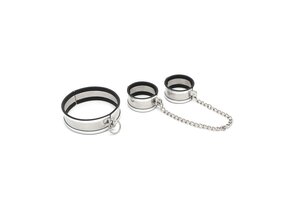 Stainless Steel Collar & Cuff Set | Handcuffs Size L & M