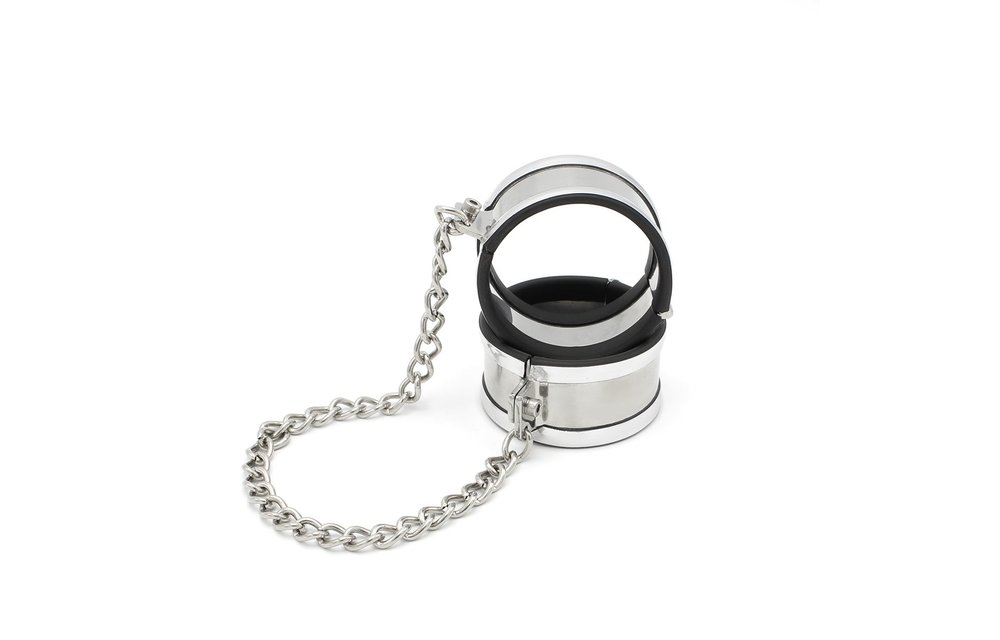 Stainless Steel Collar & Cuff Set | Handcuffs Size L & M