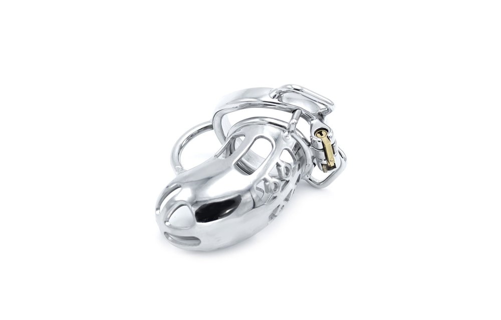 Steel Chastity Cage with Belt & Ball Separator – Strong & Secure