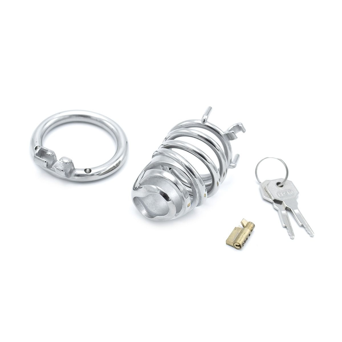 Modern stainless steel chastity device | 65 mm closure