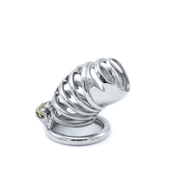 Modern Stainless Steel Chastity Device with Spikes