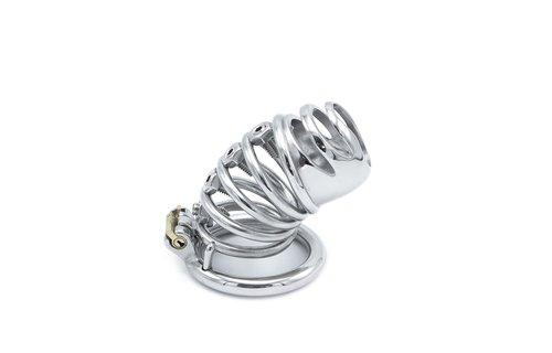 Modernes Keuschheitsgerät aus Edelstahl mit Spikes