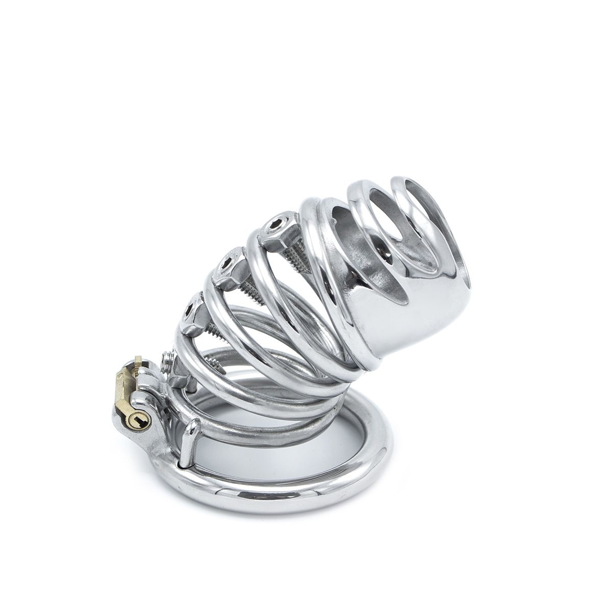 Modern Stainless Steel Chastity Device with Spikes
