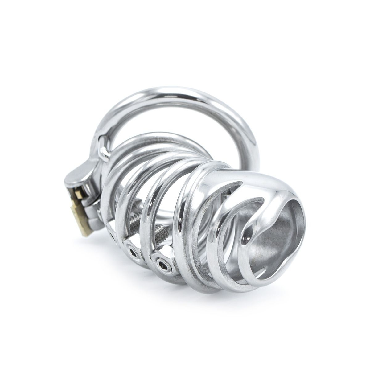 Modern Stainless Steel Chastity Device with Spikes