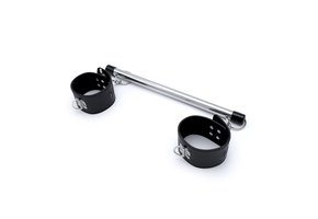 Spreader Bar Feet with Black PU Leather Cuffs 35 cm