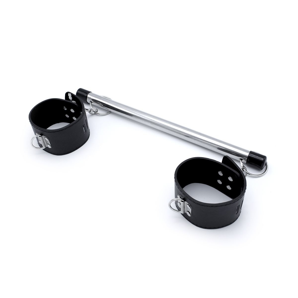 Spreader Bar Feet with Black PU Leather Cuffs 35 cm