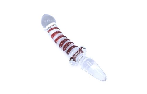 Glass Dildo & Plug Swirl 18 cm - Hot & Cold Effect