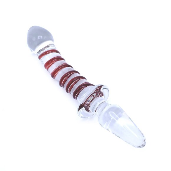 Glass Dildo & Plug Swirl 18 cm - Hot & Cold Effect